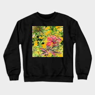 Watercolor tropical leaves and plants Crewneck Sweatshirt